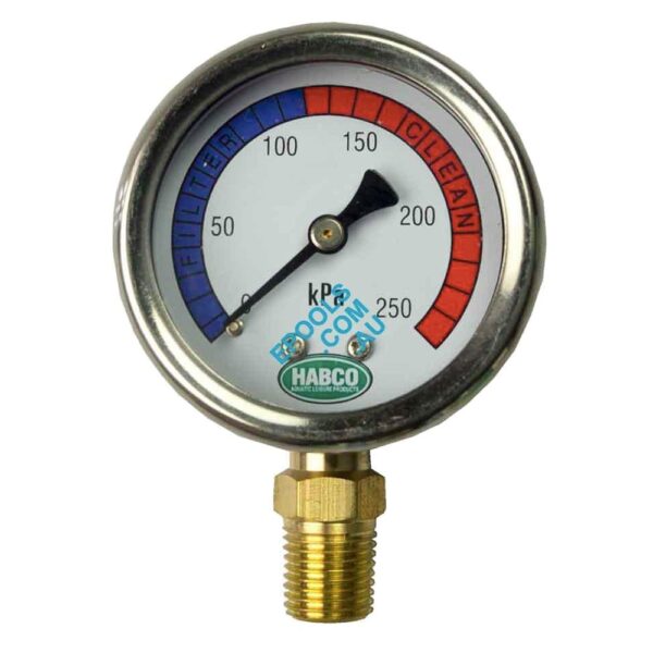 Swimming Pool Filter Pressure Gauge Stainless Steel Side Mount Epools