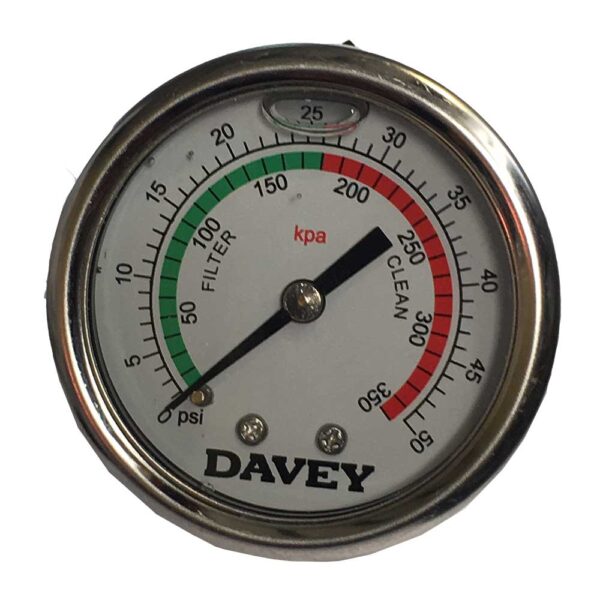 Monarch Ecopure Davey Filter Pressure Gauge Back Mount Epools Pool Shop