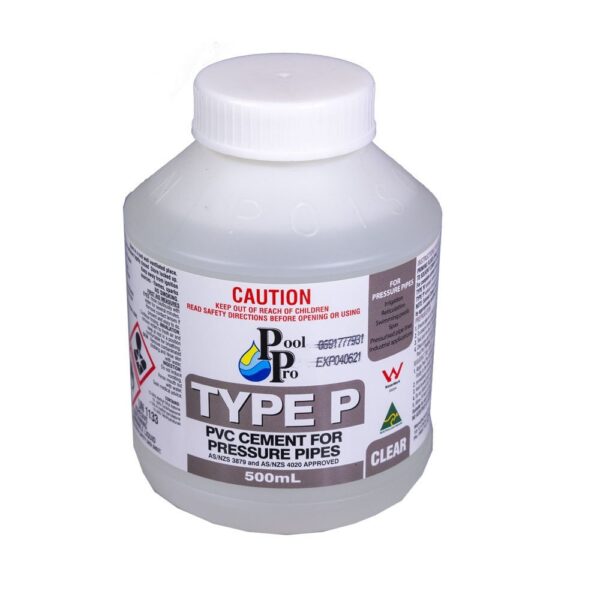 PVC Solvent Cement Type P 500ml Clear Epools Pool Shop