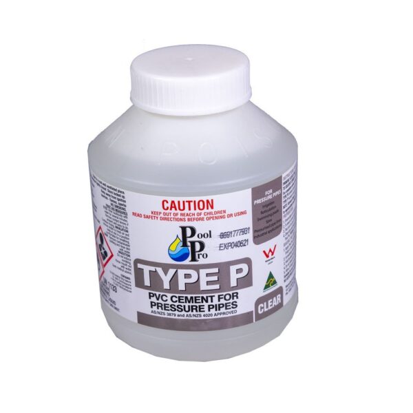PVC Solvent Cement Type P 250ml Clear Epools Pool Shop