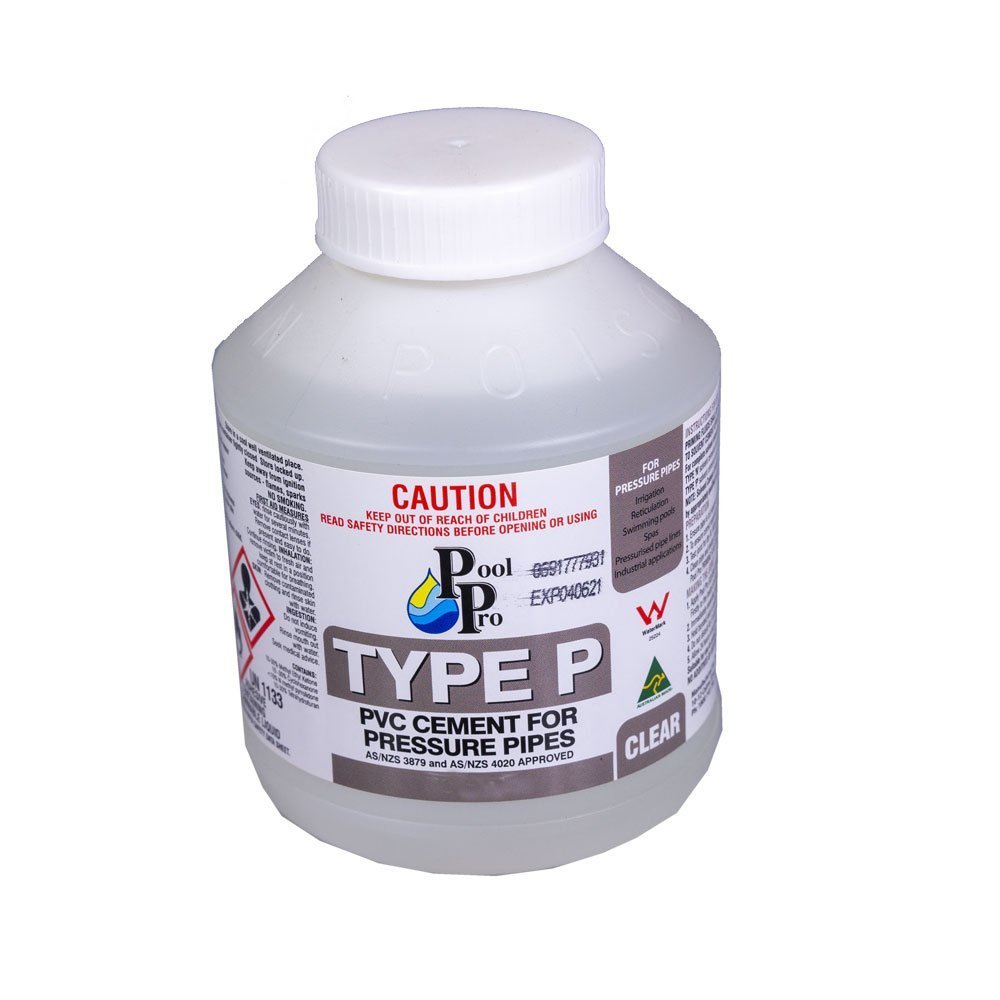 PVC Solvent Cement Type P 250ml Clear Epools Pool Shop