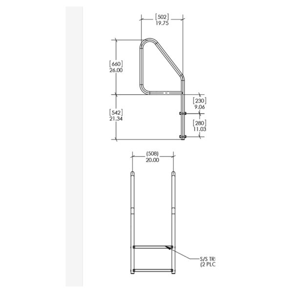 SR Smith DeckMounted 2Step Ladder Pool Ladder Epools Pool Shop
